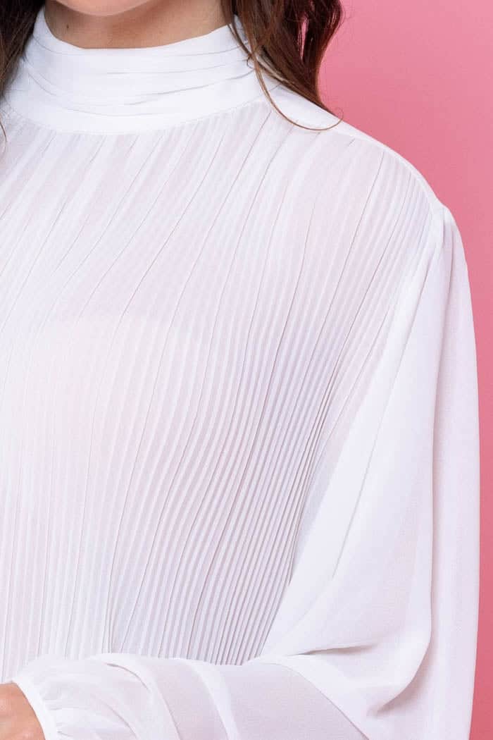 Lulu Pleated Blouse Off White 7