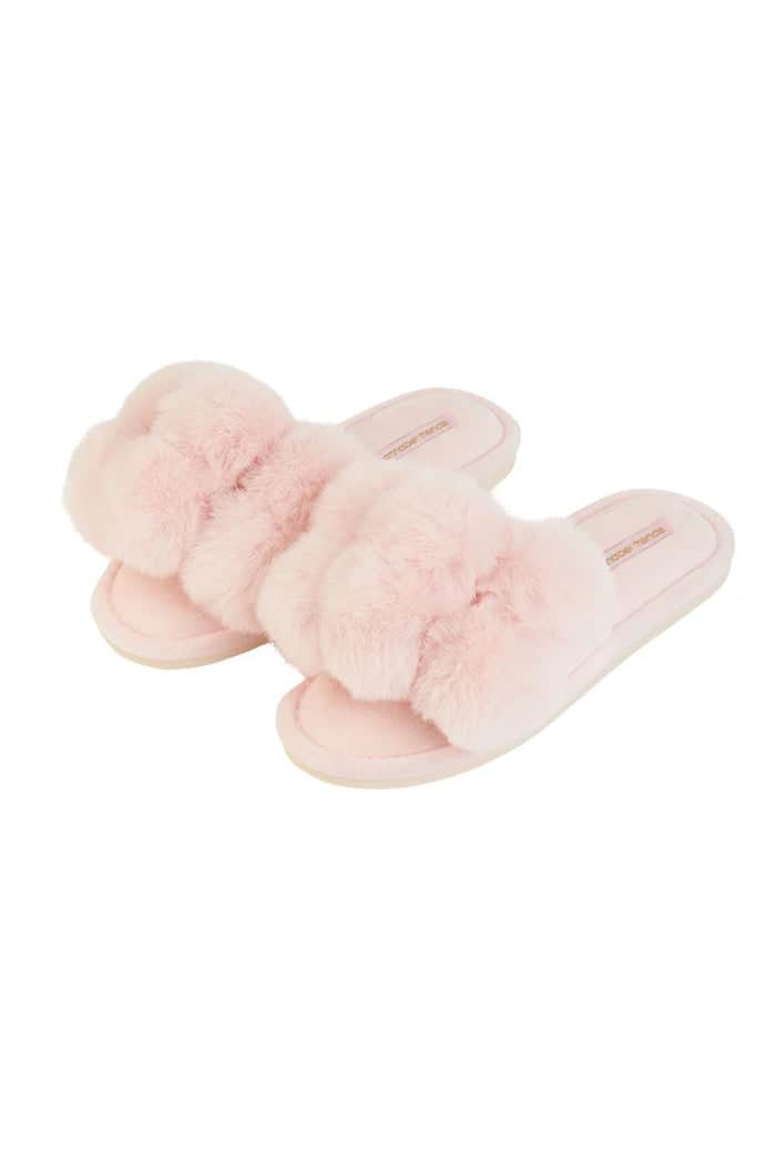 Annabel Trends Cosy Luxe Slippers Pom Pom S/M Pink Quartz