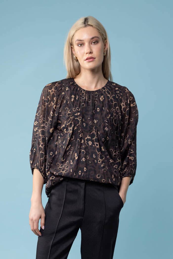brown leopard top