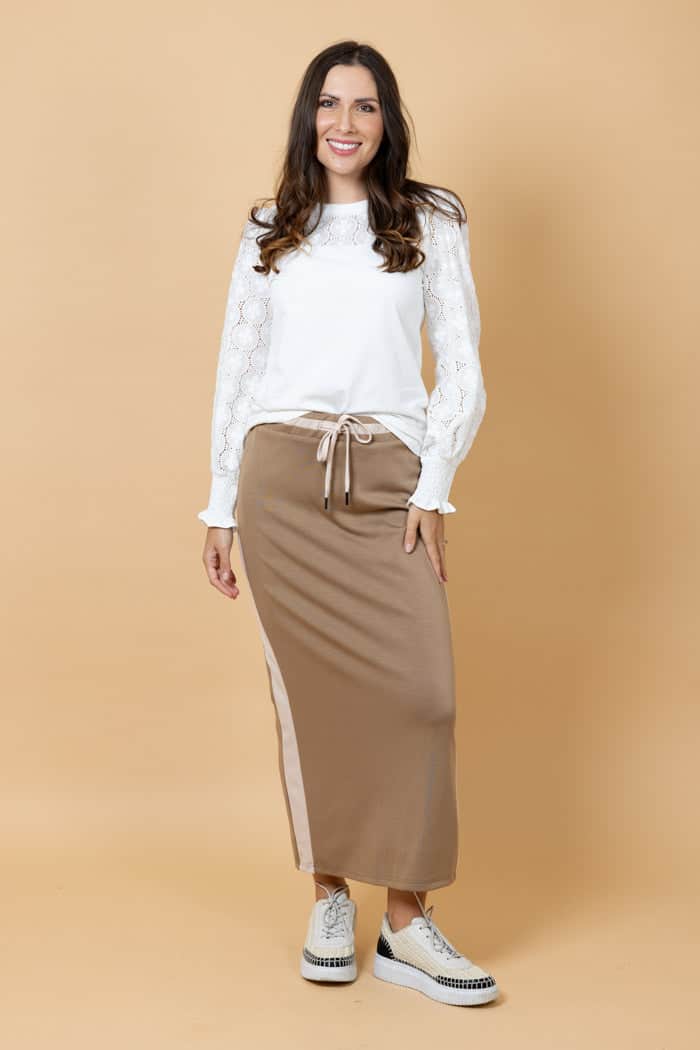 brown maxi skirt plus size