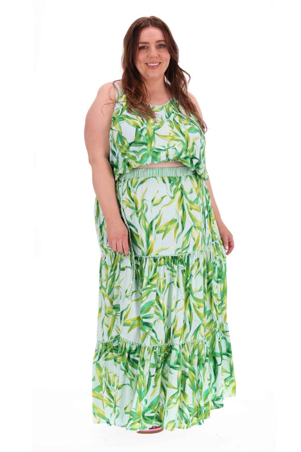 green crop top plus size