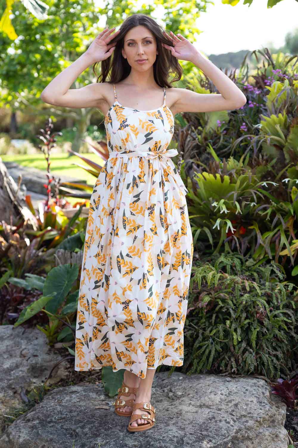 yellow floral maxi dress