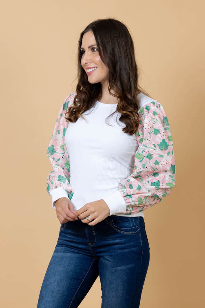 Millie Top White Floral 3