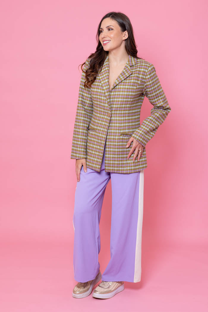 green tartan blazer jacket