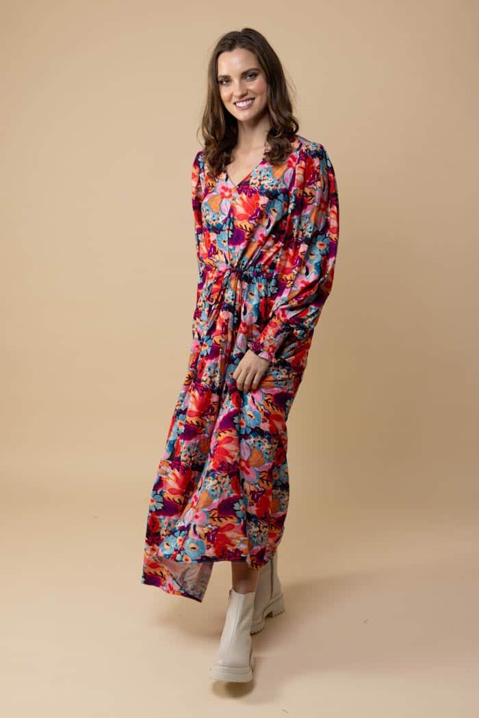 Nellie V Neck Dress Floral 2