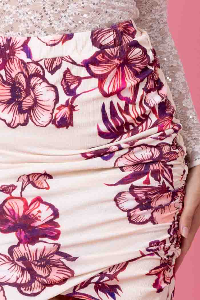 Nelly Mini Skirt Cream Floral 4