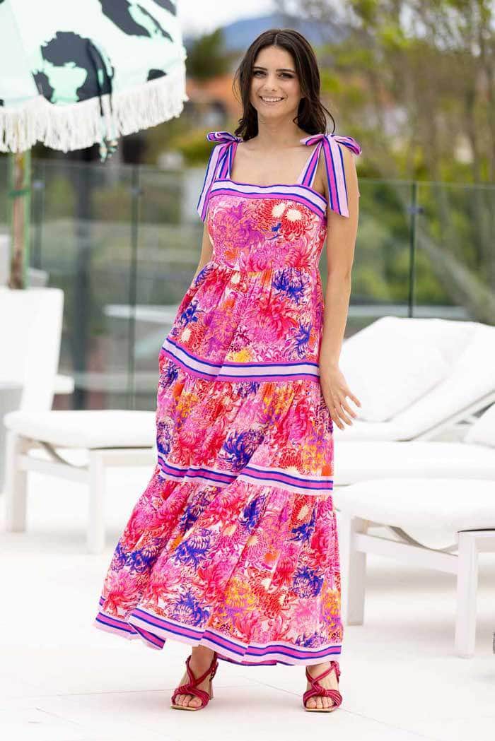 pink floral maxi dress