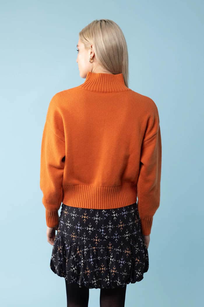 Olivia High Neck Knit Jumper Orange 3