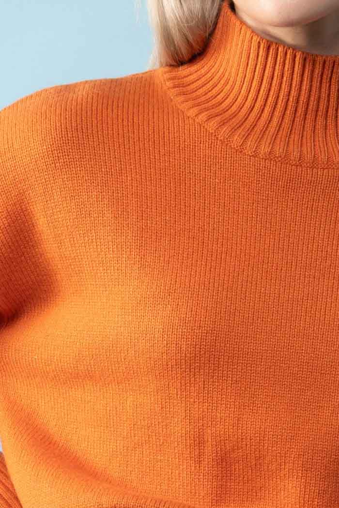 Olivia High Neck Knit Jumper Orange 4