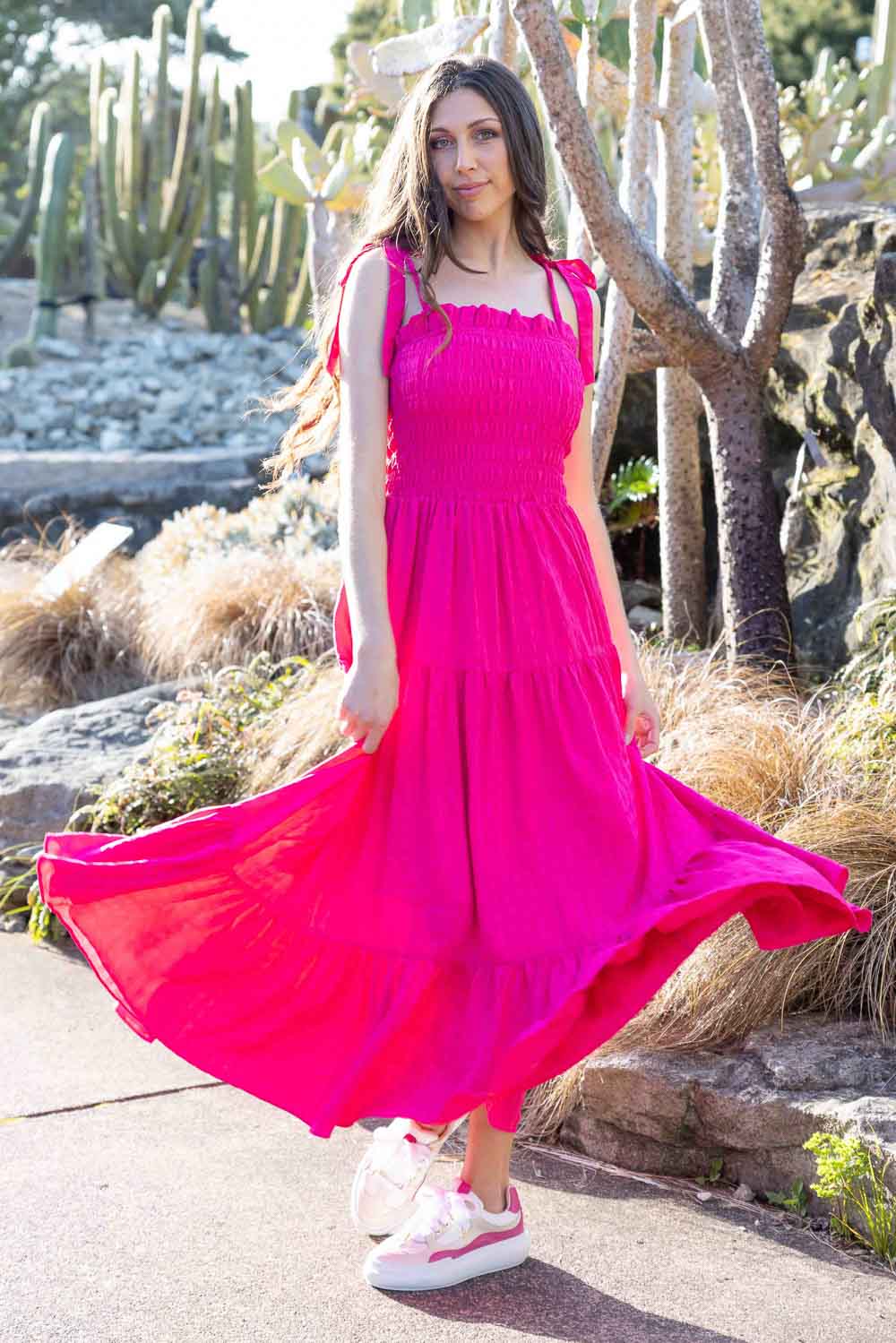 hot pink maxi dress