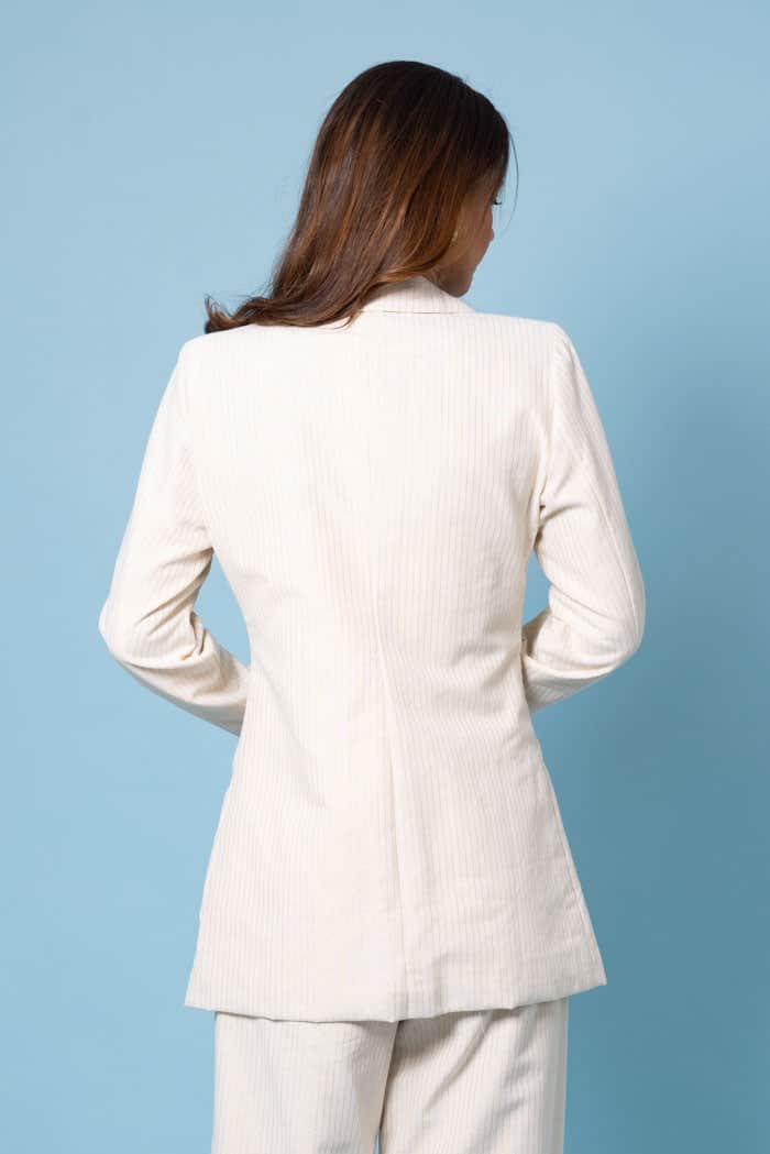 Ophelia Pinstripe Blazer Gold 3