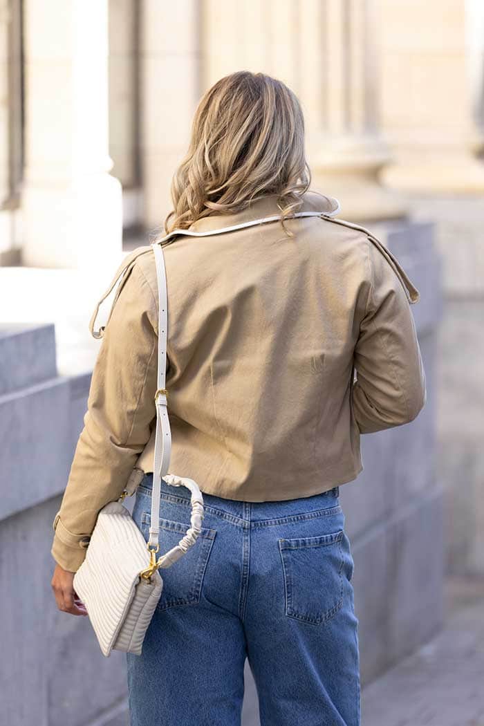 Pearl Cropped Trench Beige 3