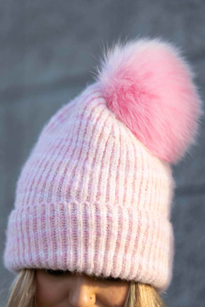 Pink and White Beanie 2