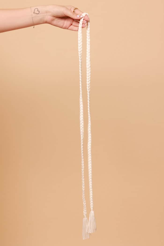 White Plaited Tie
