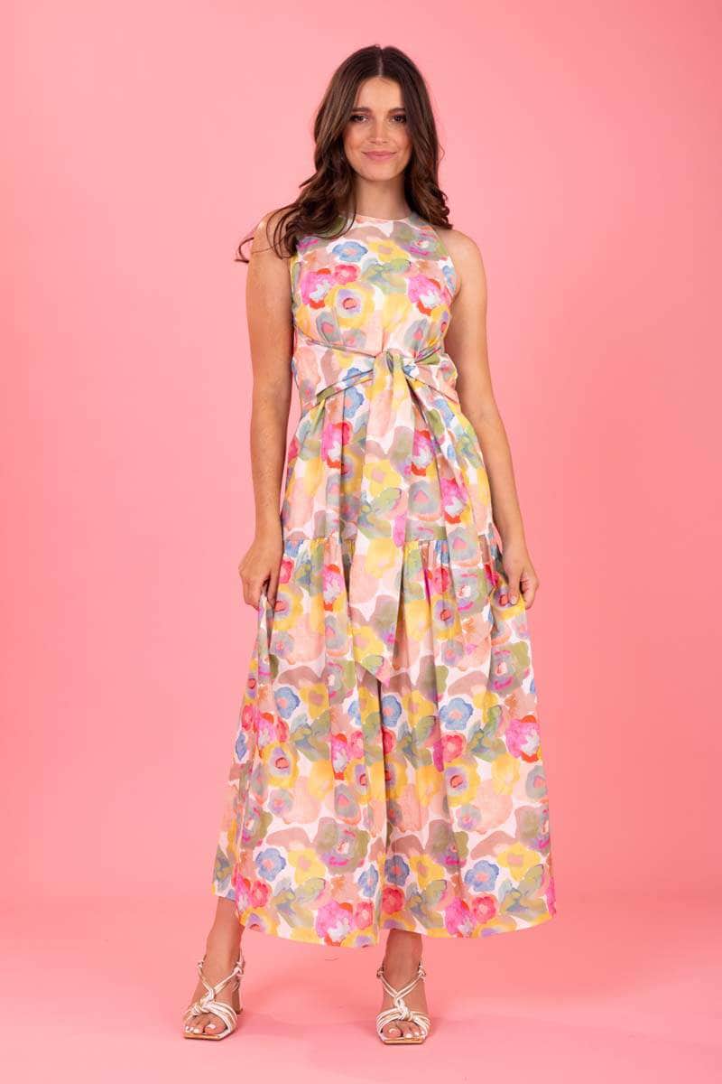 yellow floral maxi dress