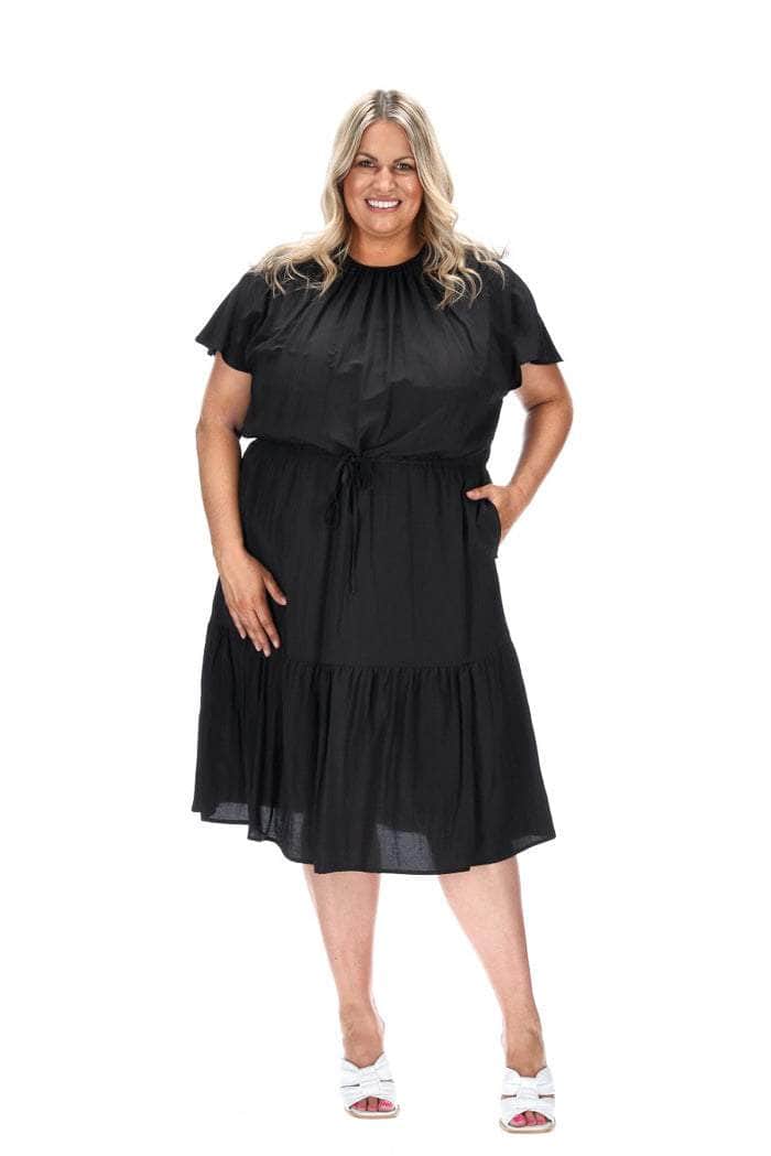 black midi dress plus size
