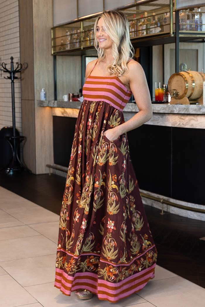 Jaime Dress Floral Brown 2