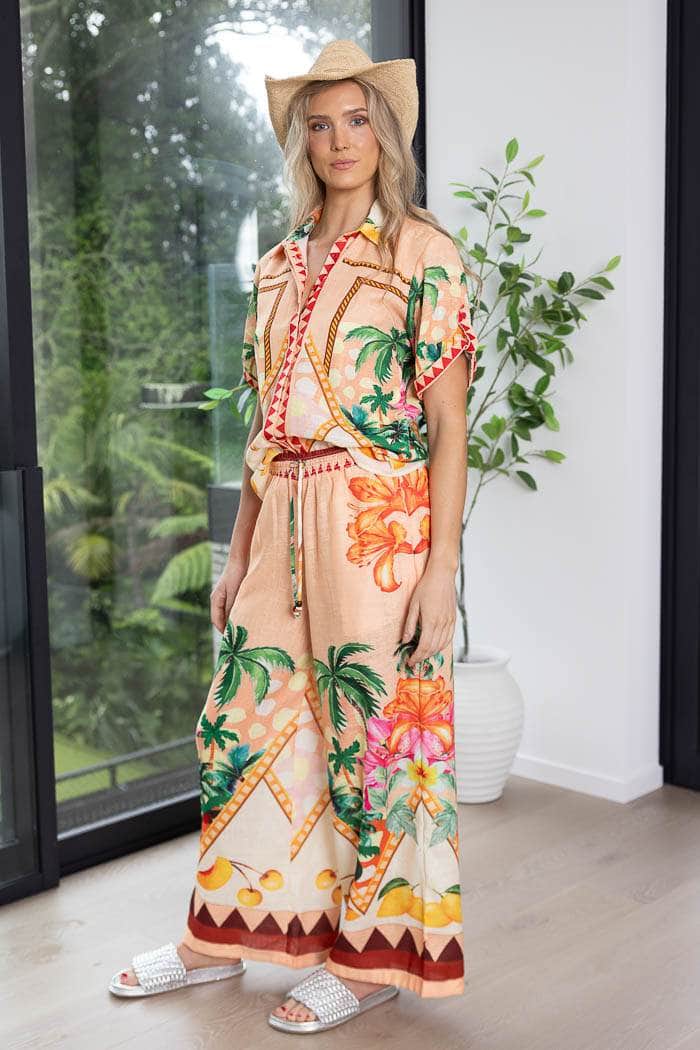 Tropical Pants Peach 2