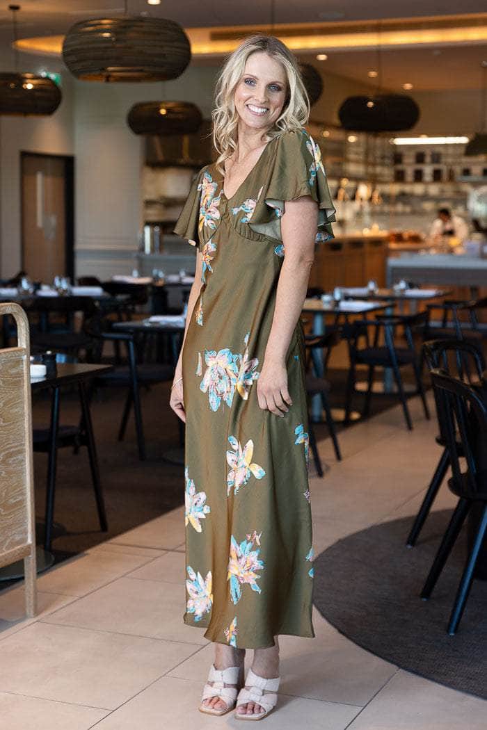 Hannah Dress Floral Green 2