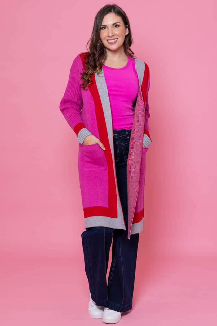 Lisa Cardigan Red Striped 2