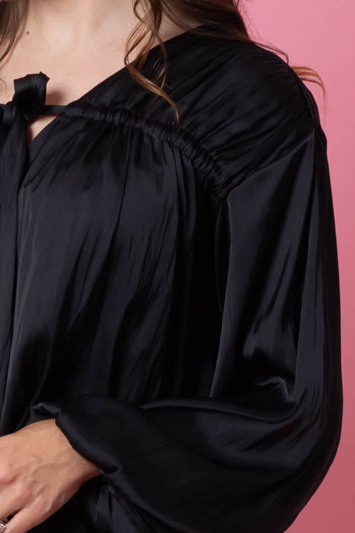 Riley Bow Blouse Black 4