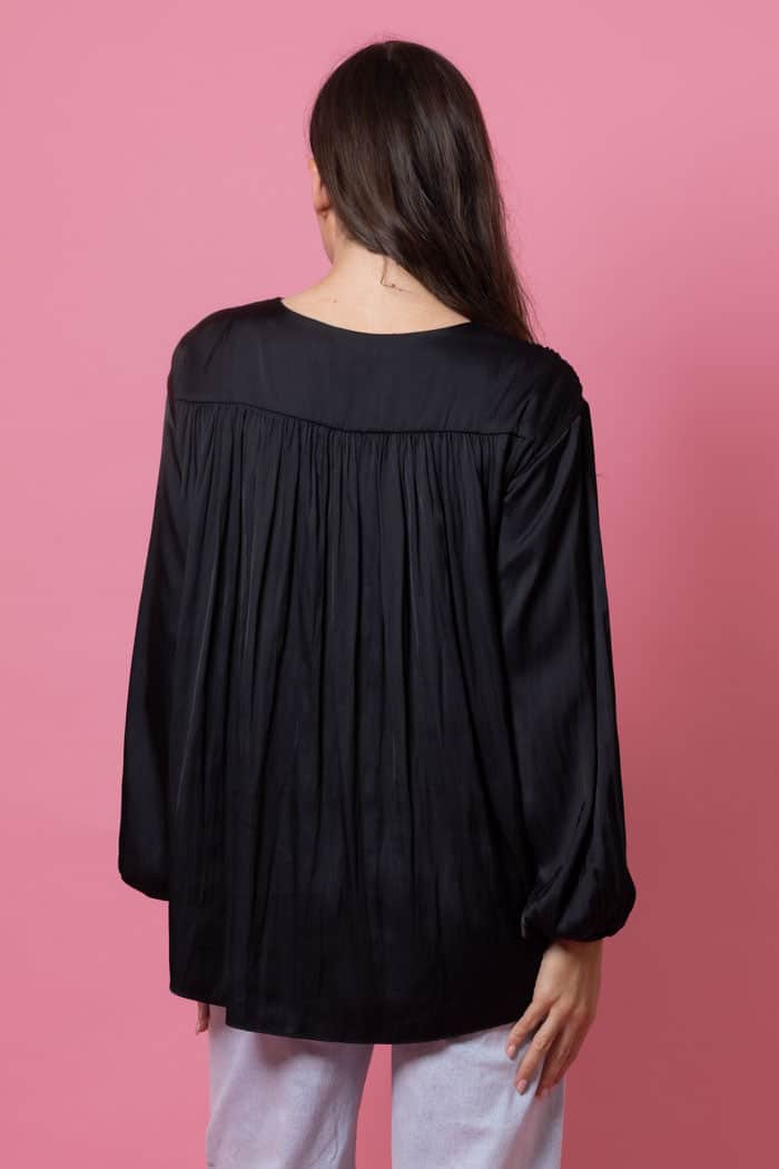 Riley Bow Blouse Black 3