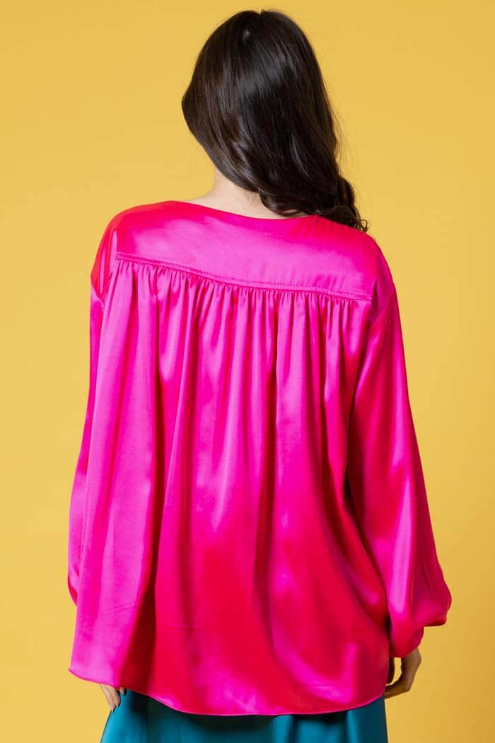 Riley Bow Blouse Pink 3