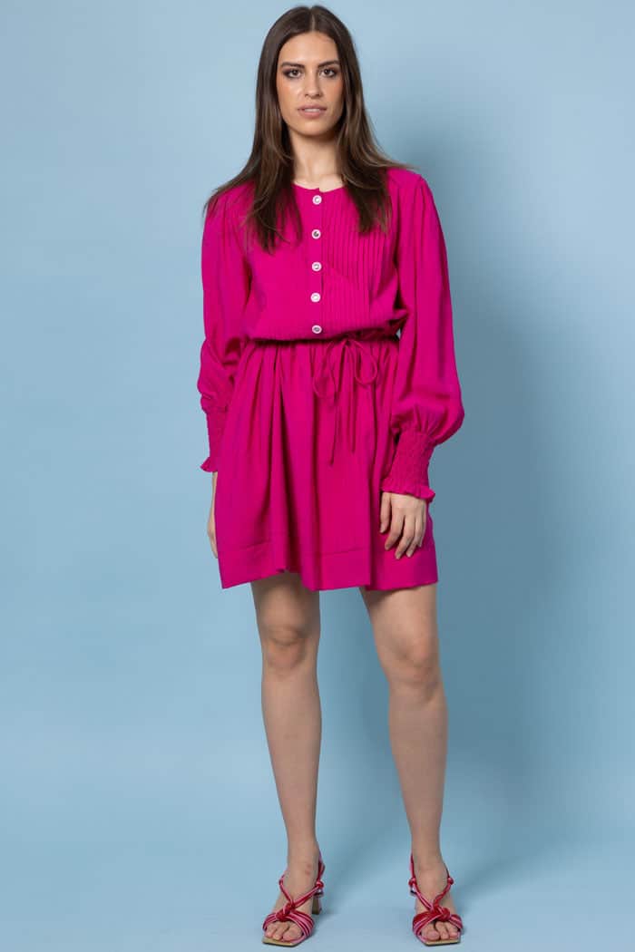 Sara Shirt Dress Bright Pink
