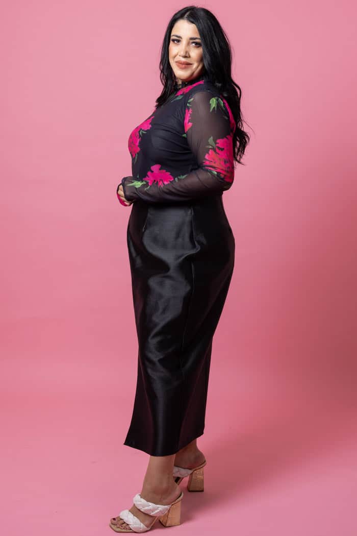 Alana Long Pencil Skirt Black 5