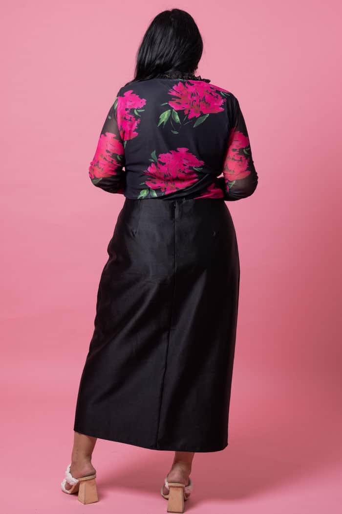 Alana Long Pencil Skirt Black 6