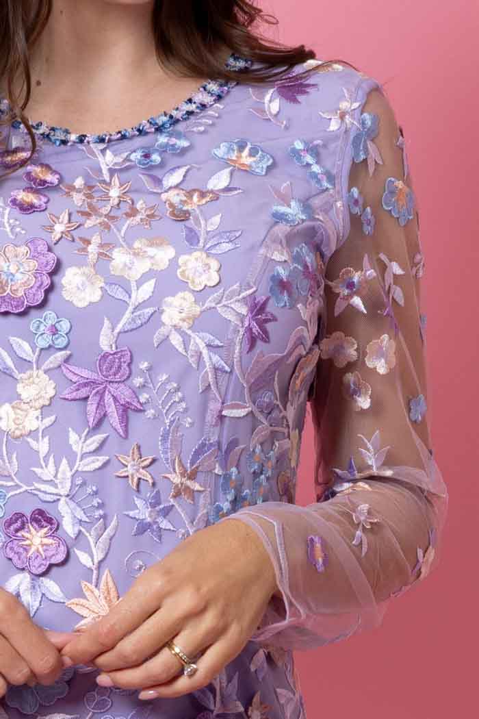 Pip Dress Embroidered Lilac 4