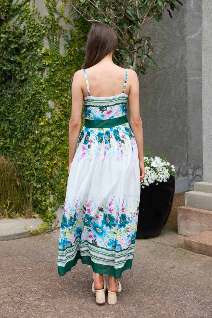 Sydney Maxi Dress White Green Floral 3