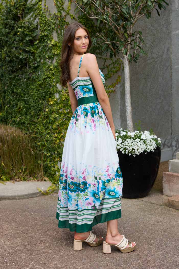 Sydney Maxi Dress White Green Floral 2