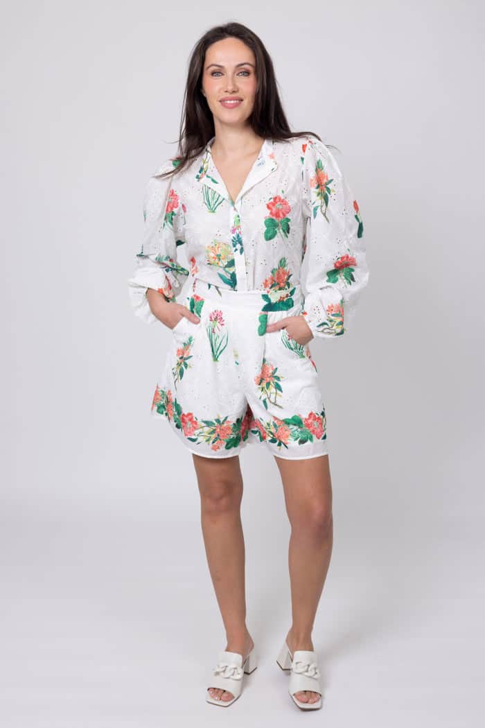 Ronnie Short Embroidered Floral