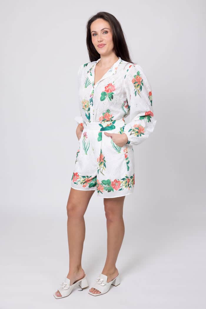 Ronnie Short Embroidered Floral 2
