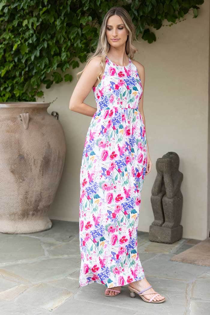 Ellis Maxi Dress Floral White 2
