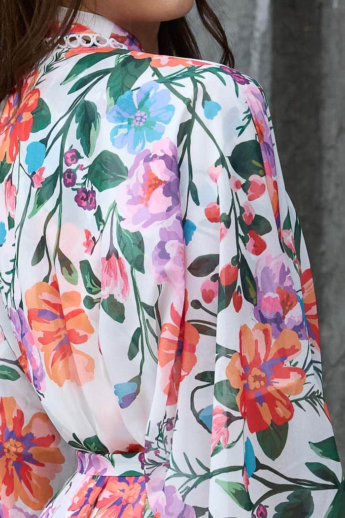 Ellie Kimono Floral White 5