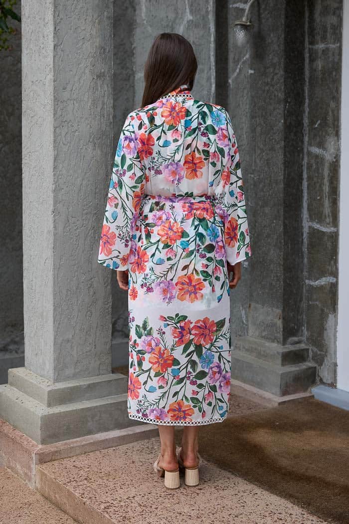 Ellie Kimono Floral White 4