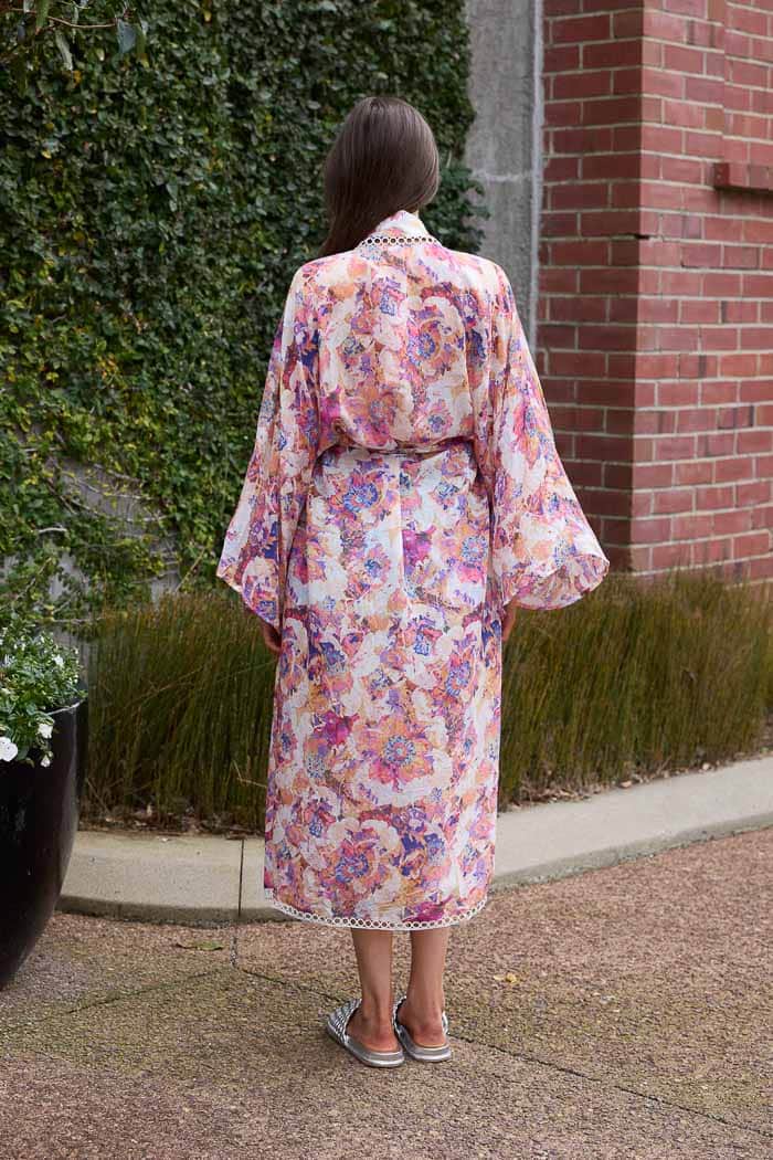 Ellie Kimono Peach Floral 4