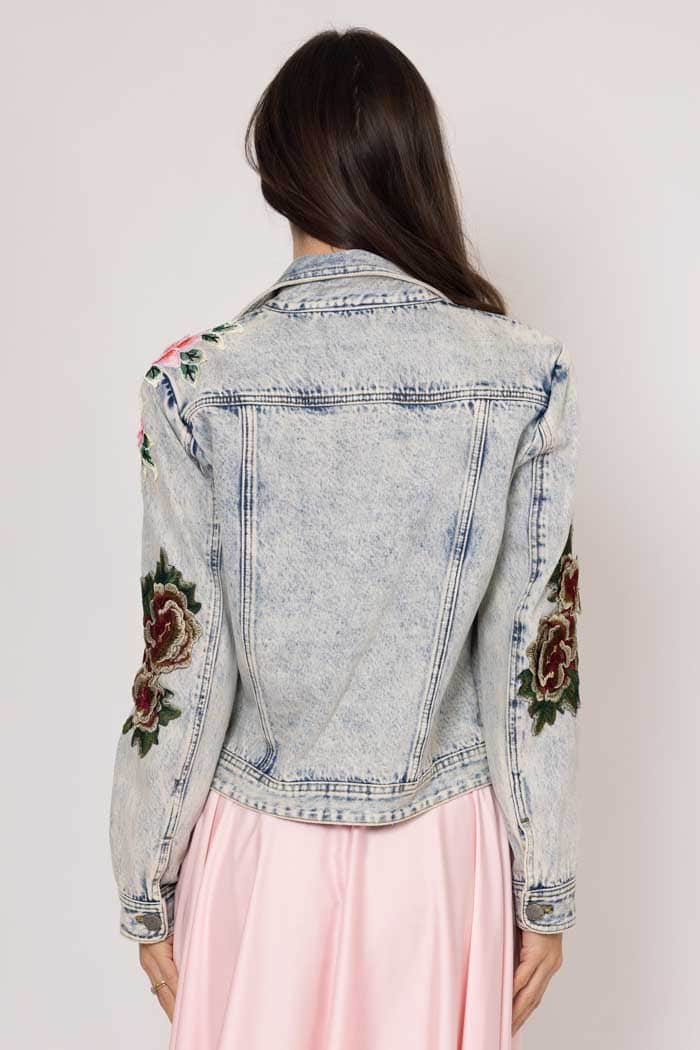 Lily Denim Embroidered Jacket Blue 3