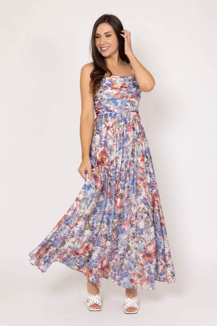 Arlo Maxi Dress Floral Blue 5