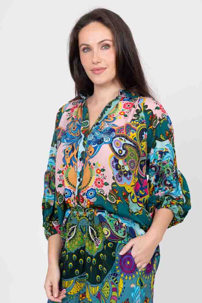 Noah Shirt Crepe Retro Print 3