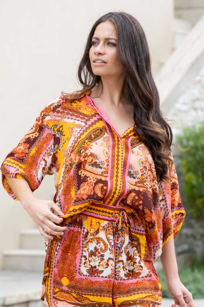 Rust patterned shirt