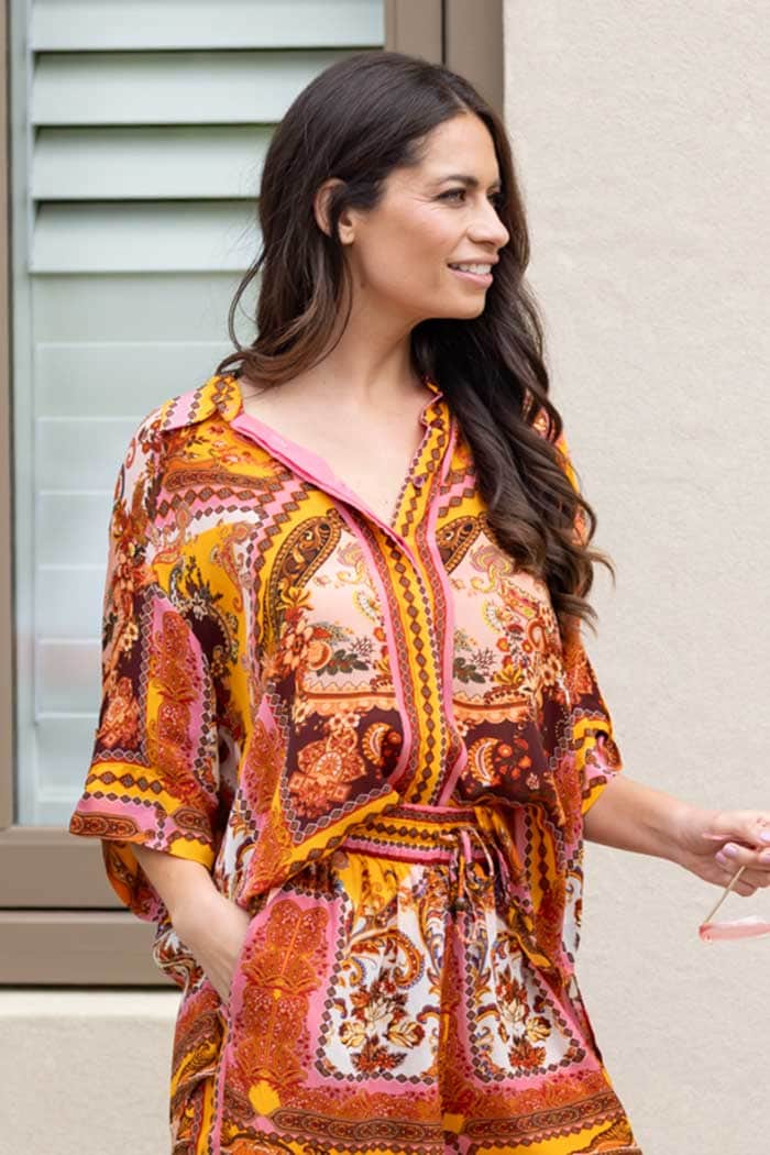 Amber Shirt Patchwork Rust 2