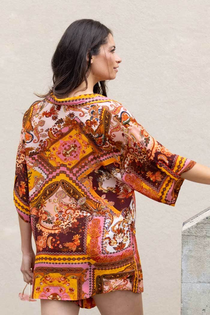 Amber Shirt Patchwork Rust 3