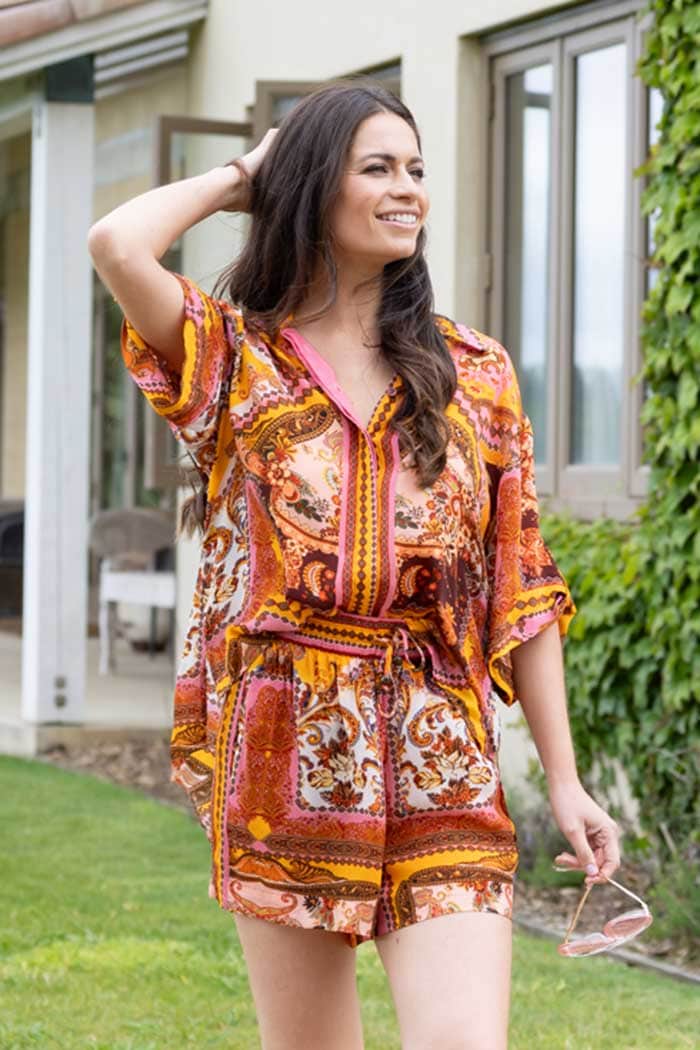 Amber Short Patchwork Rust 2