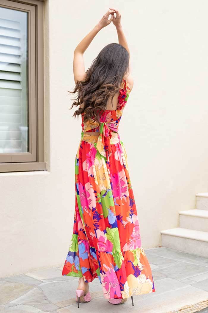 Bianca Maxi Dress Floral Orange 4