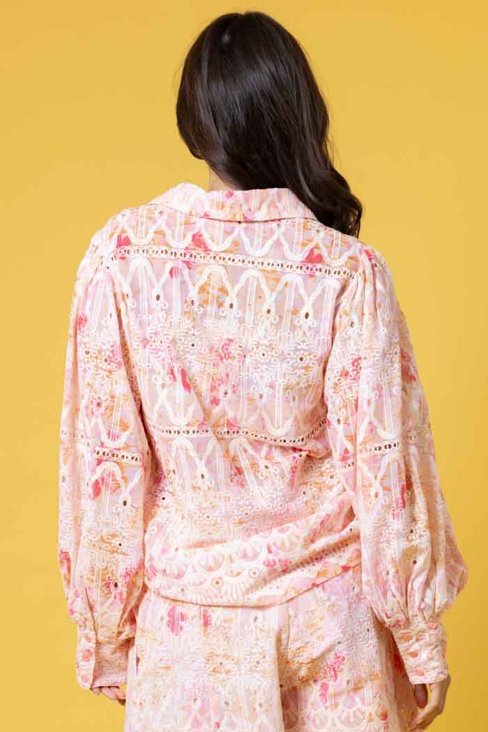 Mason Embroidered Shirt Peach 3