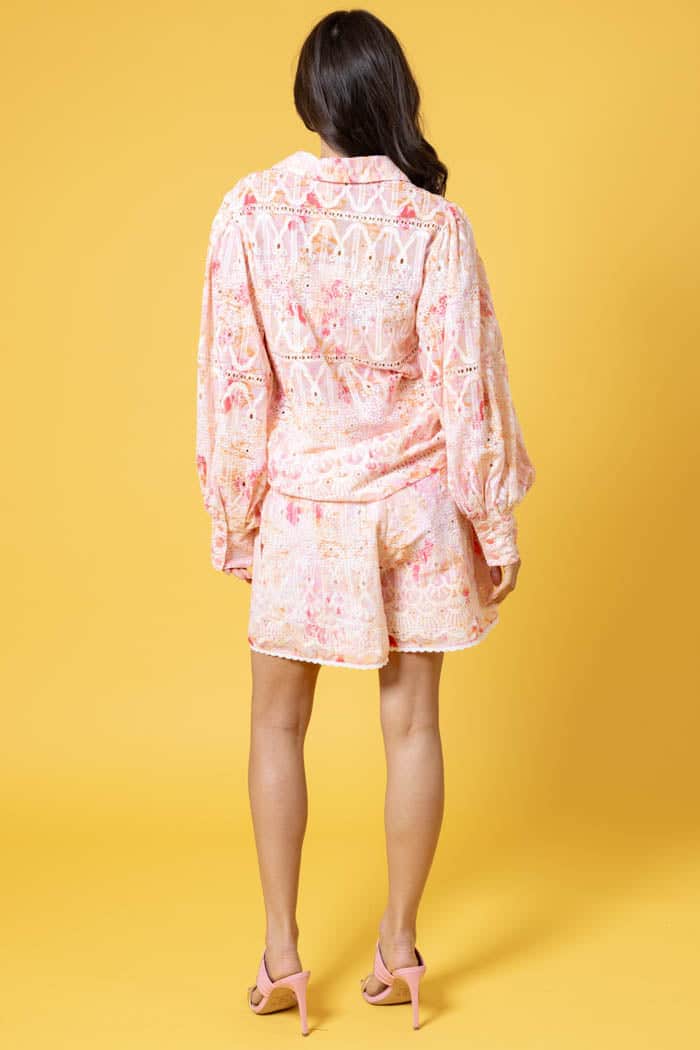Mason Embroidered Short Peach 3