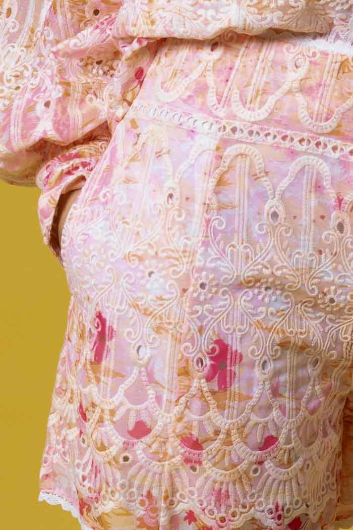 Mason Embroidered Short Peach 4